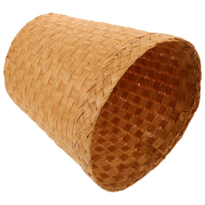 Waste Paper Basket Wicker Rattan Trash Can Wastebasket Laundry Hamper