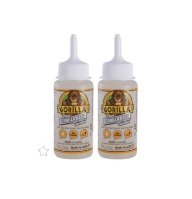 Original Gorilla Glue 2 Pack Bottles Waterproof Clear