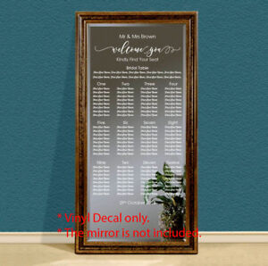 Wedding Seating Chart On Mirror