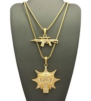 Iced Out Glo Gang & Machine Gun Chain Set. Iced Out Glo Gang & Machine Gun Chain Set.
