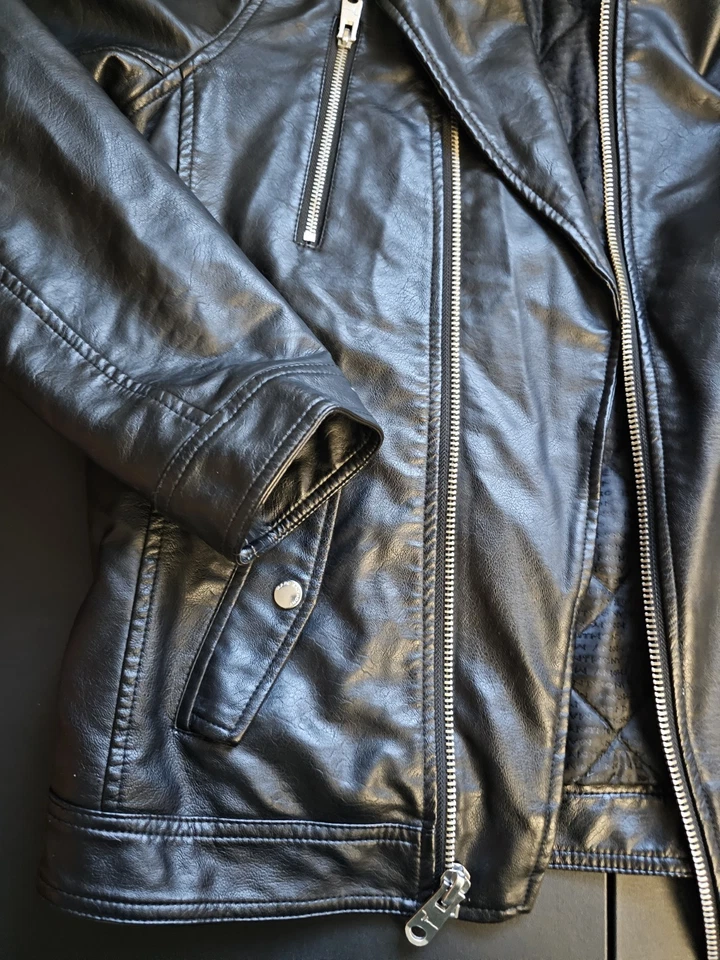 Marc Anthony 男式皮革夹克,尺寸 L,带多个口袋 — 第 2/4 张图片