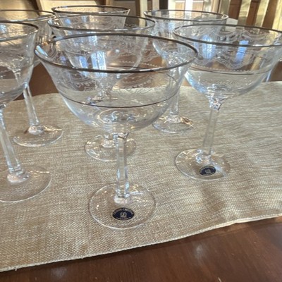 Lenox Crystal Fair Lady Champagne Set Clear Round 7 Pieces