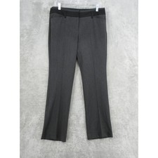 Express Pants Womens 10 Editor Contrast Waistband Trousers Office Career Gray