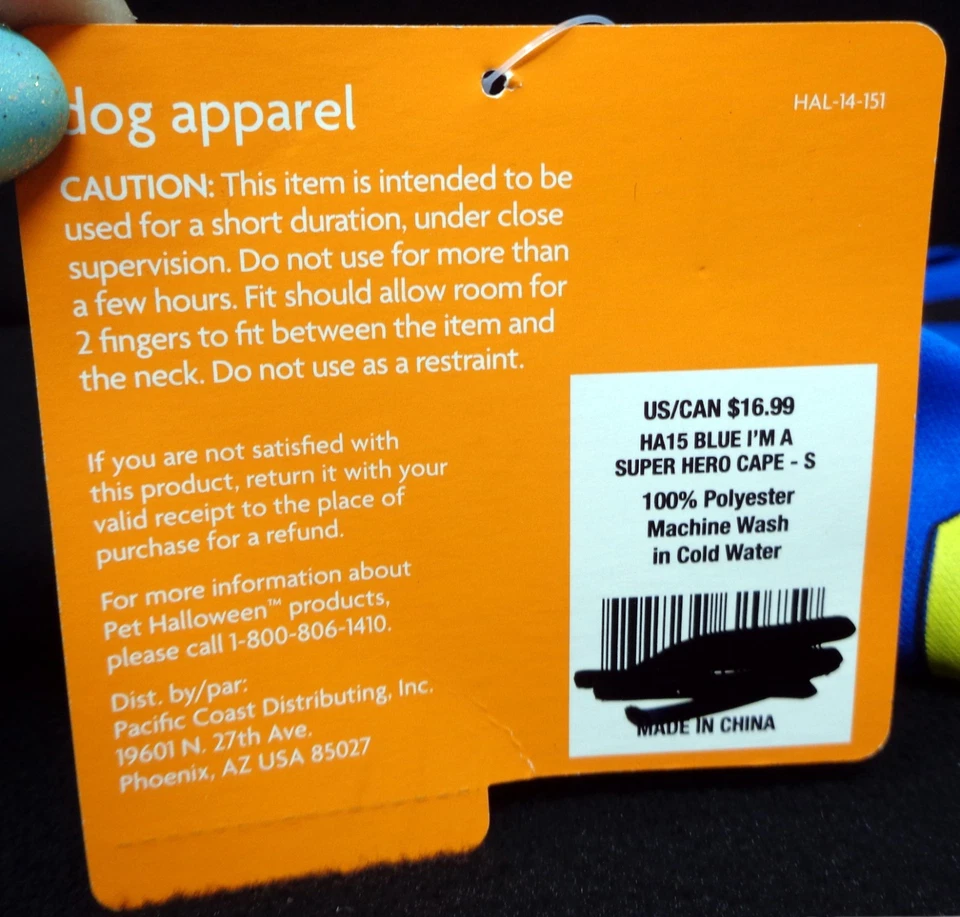 Disfraz TOP PAW Azul I'm A Super Hero Capa Perro (S) (NUEVO) Foto 4 de 4