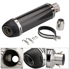 Carbon Fiber Slip On Universal Motorcycle Muffler Exhaust Tips Tail Pipe 51mm 2
