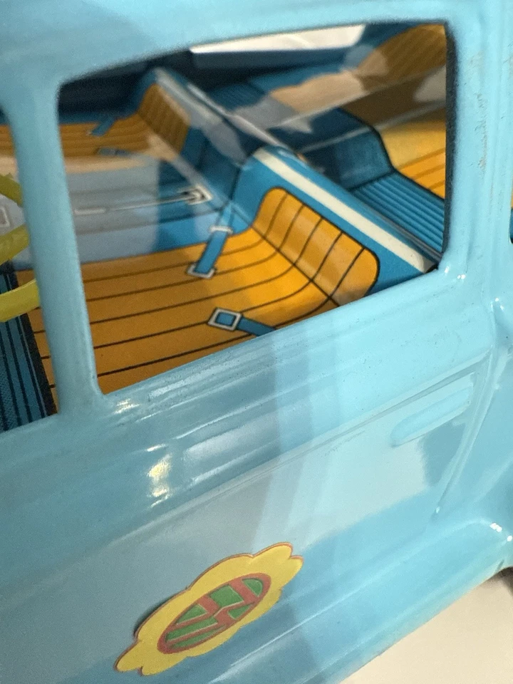 Vintage Aoshin Japan Battery Operated “Smoking Volkswagen Blue VW Bug w/ Box - Image 3 of 4