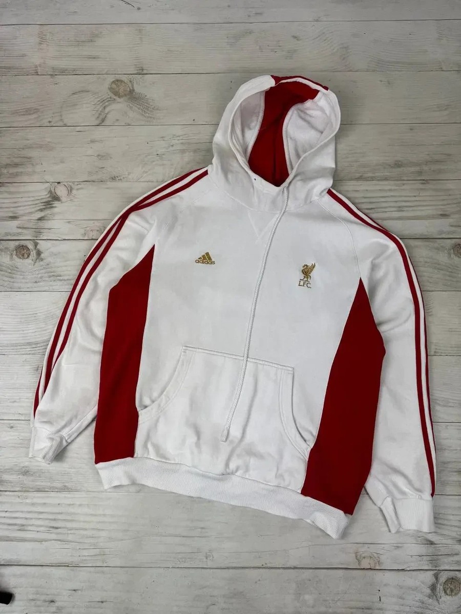 Adidas Liverpool 2010 2011 Football Hoodie Soccer Men SZ L White