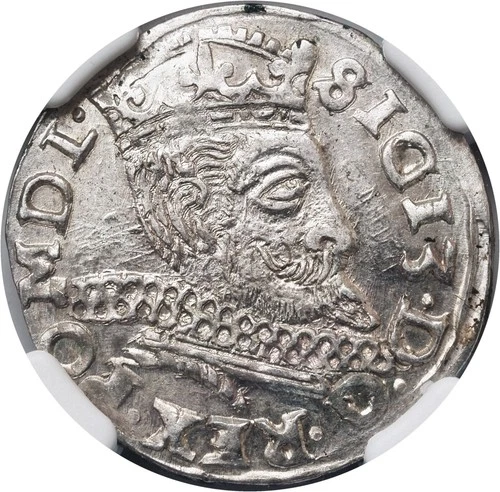 1598, Poland, Sigismund III Vasa. Silver Trojak Coin. Wschowa. R2! NGC MS-62!