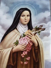 Vintage Holy Prayer Card St Therese Of Lisieux Catholic Religious Christian A83