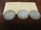 LIBERTY WALKING SILVER HALF DOLLARS, ALL 3 COINS, 1939 D 1939 S  X2