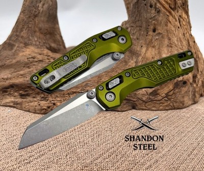 Microtech MSI RAM LOK Mini OD Green Frag Aluminum Handles w/ Apocalyptic M390MK