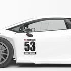 Custom Number Name Flag Make Model Glossy Matte Sticker /Magnet Car Racing WH x2