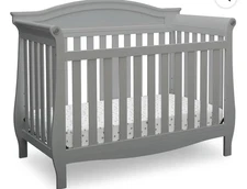 Lancaster 4-In-1 Convertible Baby Crib -Gray- By Delta Children & SERTA Mattress