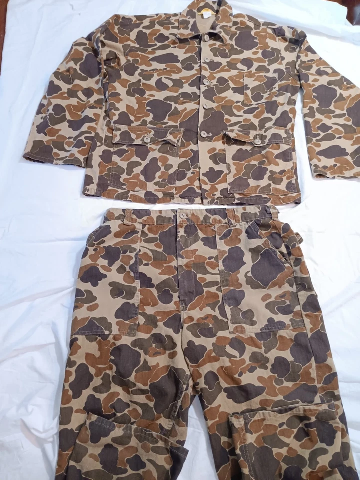 Conjunto Ranger de Colección Años 70 L Raro Campamento Pato Nube Camuflaje Chaqueta de Caza y Pantalones a Juego Foto 2 de 4