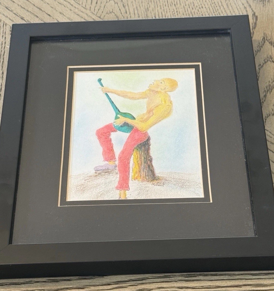 John G. Davis Pastel Pencil  Art All That jazz Unique San Diego California