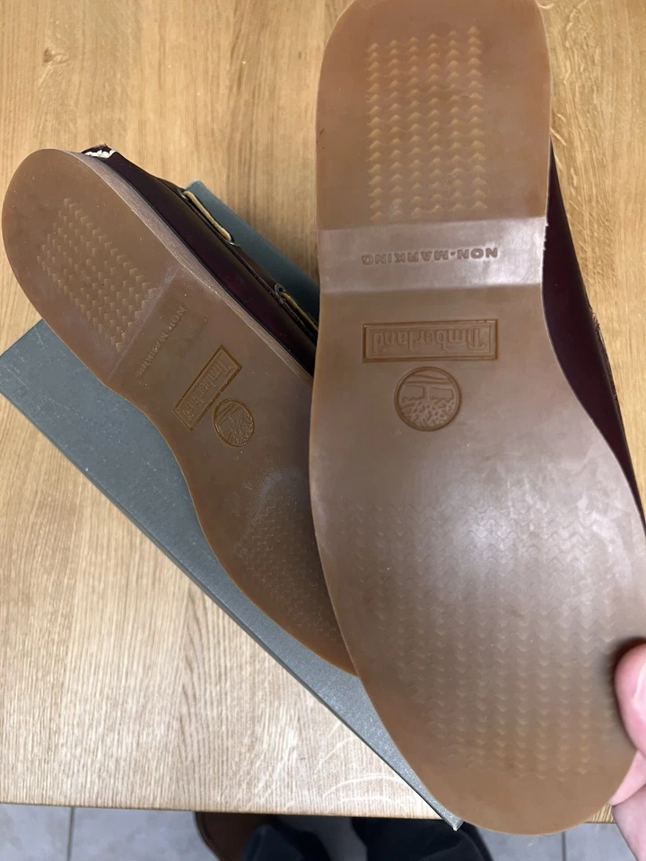 Timberland 船鞋男式 10 W 码勃艮第皮革 TB025077 DR 制造 — 第 4/4 张图片