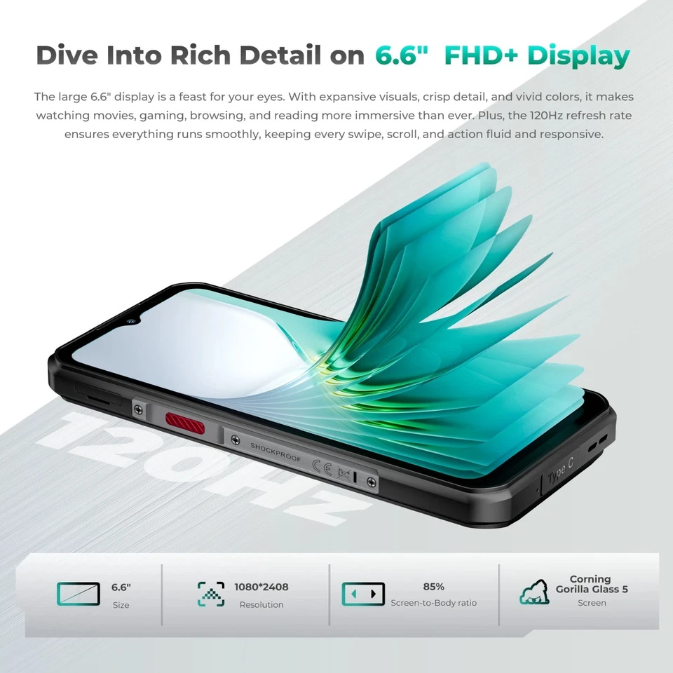 Oukitel WP62 5G Robust Smartphone 11000mAh Android 15 108MP Kamera Ourdoor Handy - Bild 3 von 4