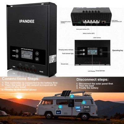 200V 60A MPPT Solar Charge Controller 12V/24V/48V AUTO Solar Regulator w/APP US