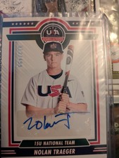 2022 USA stars & stripes Nolan Traeger auto! /499! rare