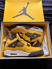 Jordan Air Jordan 4 Retro Lightning Tour Yellow/Gray Leather Sneaker CT8527-700