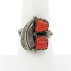 Southwest Sterling Malachite Turquoise Red Coral 2-7.75 Rings Lot of 5 #S5319-4 — photo 5