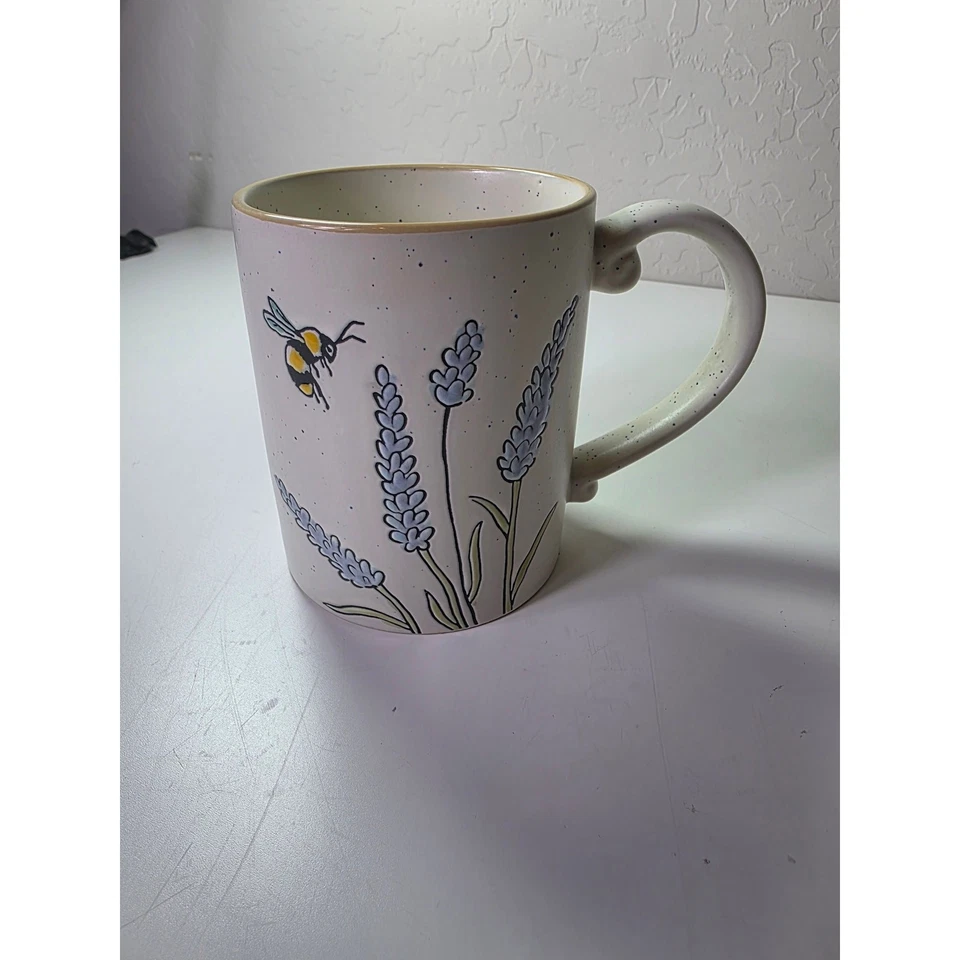 SPECTRUM DESIGNZ Yellow Sunflower + Lavender Flower Garden Bee Mugs Set of 4 - Image 3 of 4