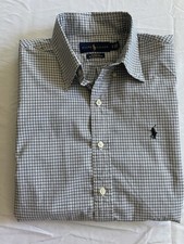 Polo Ralph Lauren Size Small Gray Check Print Long Sleeve Men's Button Down