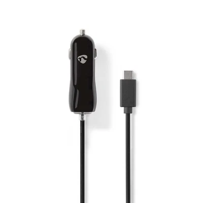 NEDIS Chargeur de Voiture  3.0 A  Câble fixe  USB-C?  Noir - Photo 1/4
