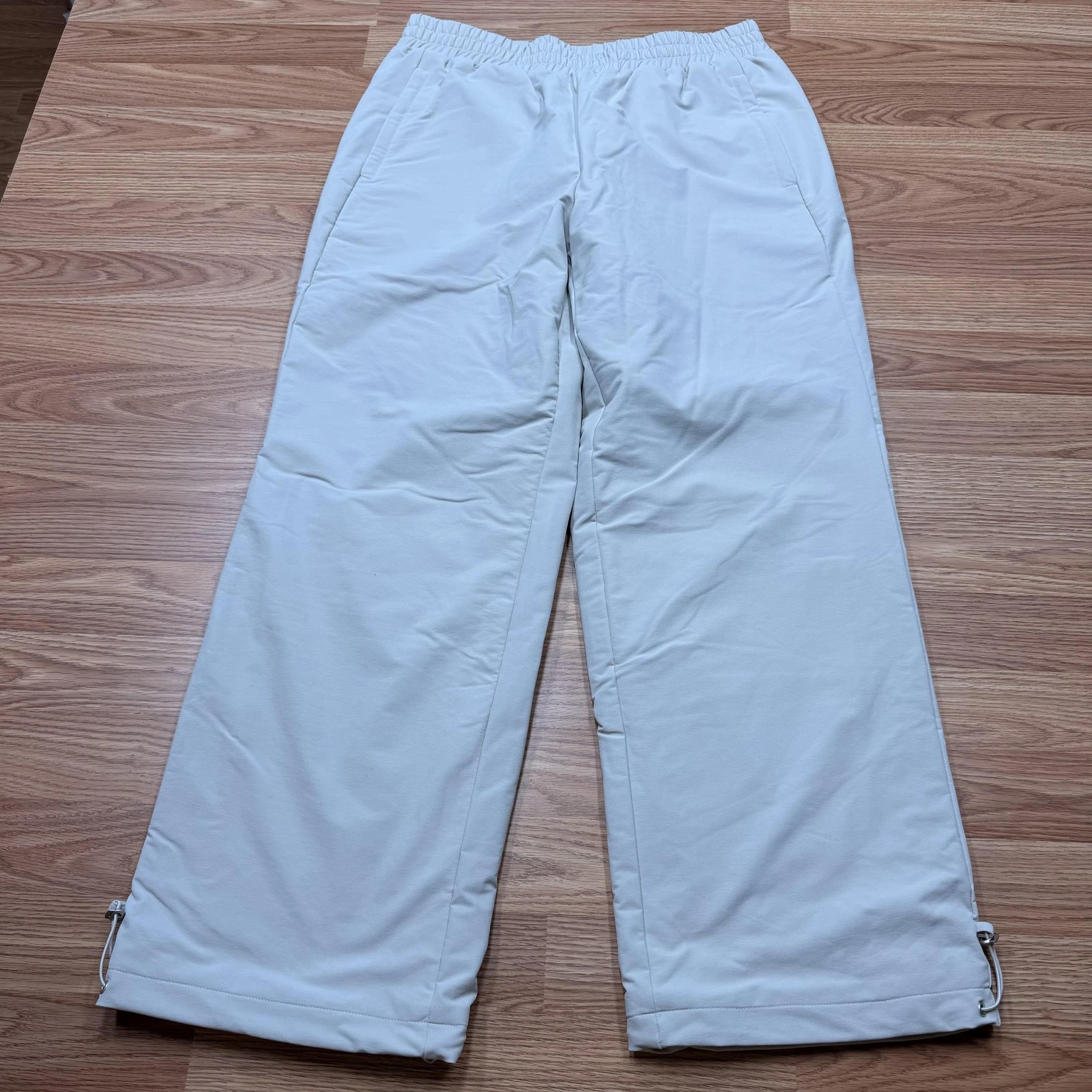 OGL Snow Pants Womens Large Beige Fleece Lined Softshell Insulated Skiing Winter