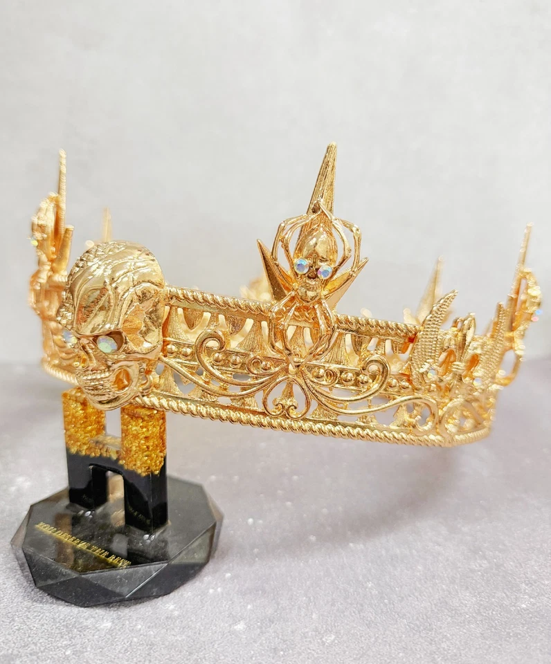 Gold Skull Crown, King Skull Headpiece, Cosplay Costume, Crown of the Damned - Image 2 of 4