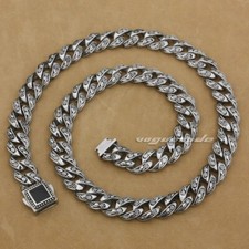 Stainless Steel Rose Flower Necklace Mens Biker Punk Chain 4R013NA 18" 36"