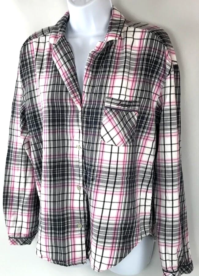 Top pijama mujer Victoria's Secret manga larga talla pequeña rosa a cuadros A1714 Foto 3 de 4