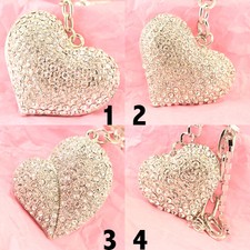 Valentines Hearts Love Keychain Crystal Charm Cute Gift Gift Accessory 246-249