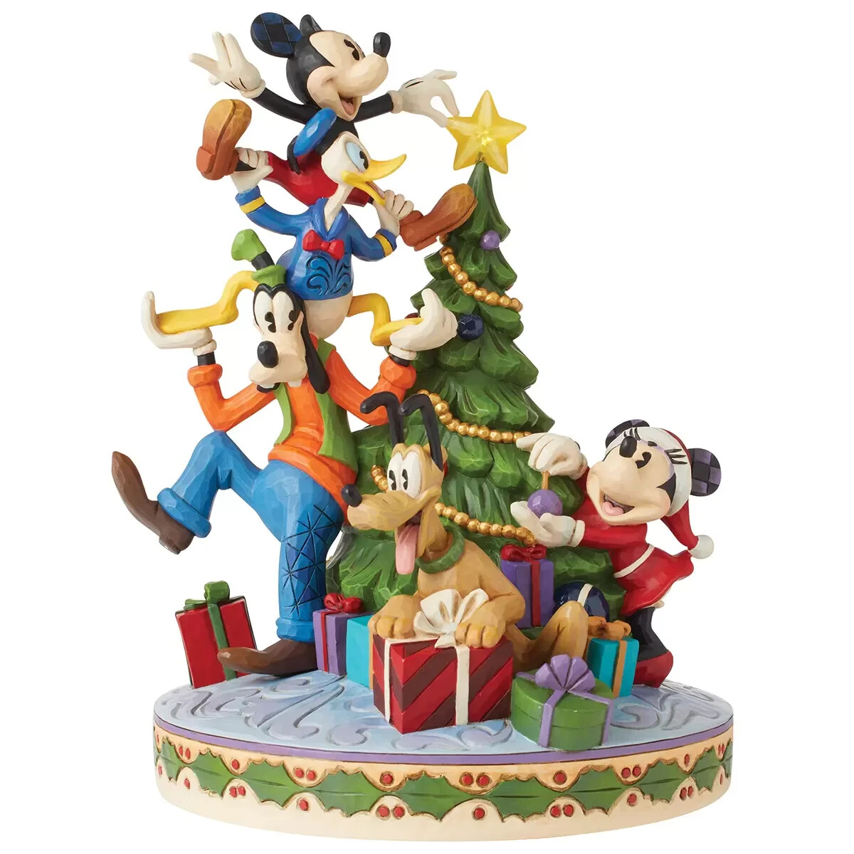 MICKEY AND FRIENDS DECORATE THE TREE MUSICAL FIGURINE 1601250 *NEW