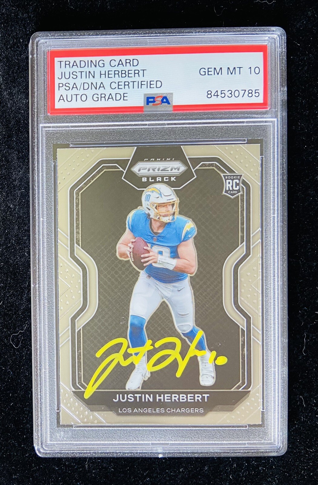 Justin Herbert Panini Chronicles Prizm Black #PB3 Signature