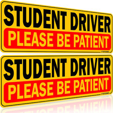Student Driver Magnet for Car Sign - 10"X3.5" Magnetic Reflective Vehicle Safety
