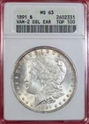 1891-P MORGAN DOLLAR ANACS MS63  *OLD SOAPBOX SLAB*