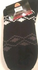 NWT Heat Sense Men's Thermal Brushed Black,White Grey SOCKS