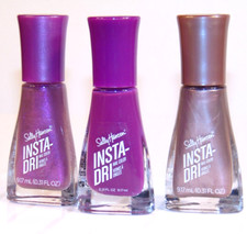 3pc Sally Hansen Nail Polish Variety Pack INSTA-DRI Formula: Colors 158 443 448