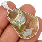 Genuine Antique Roman Glass 925 Sterling Silver Pendant Jewelry CP69310