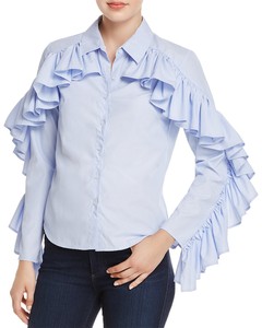 ruffle button down shirt