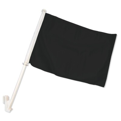 1pc Black 12x15in Double-Sided Car Flag Solid Color Car Window Display Flag