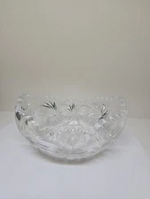 Vintage American Brilliant Cut Glass Centerpiece Bowl D30