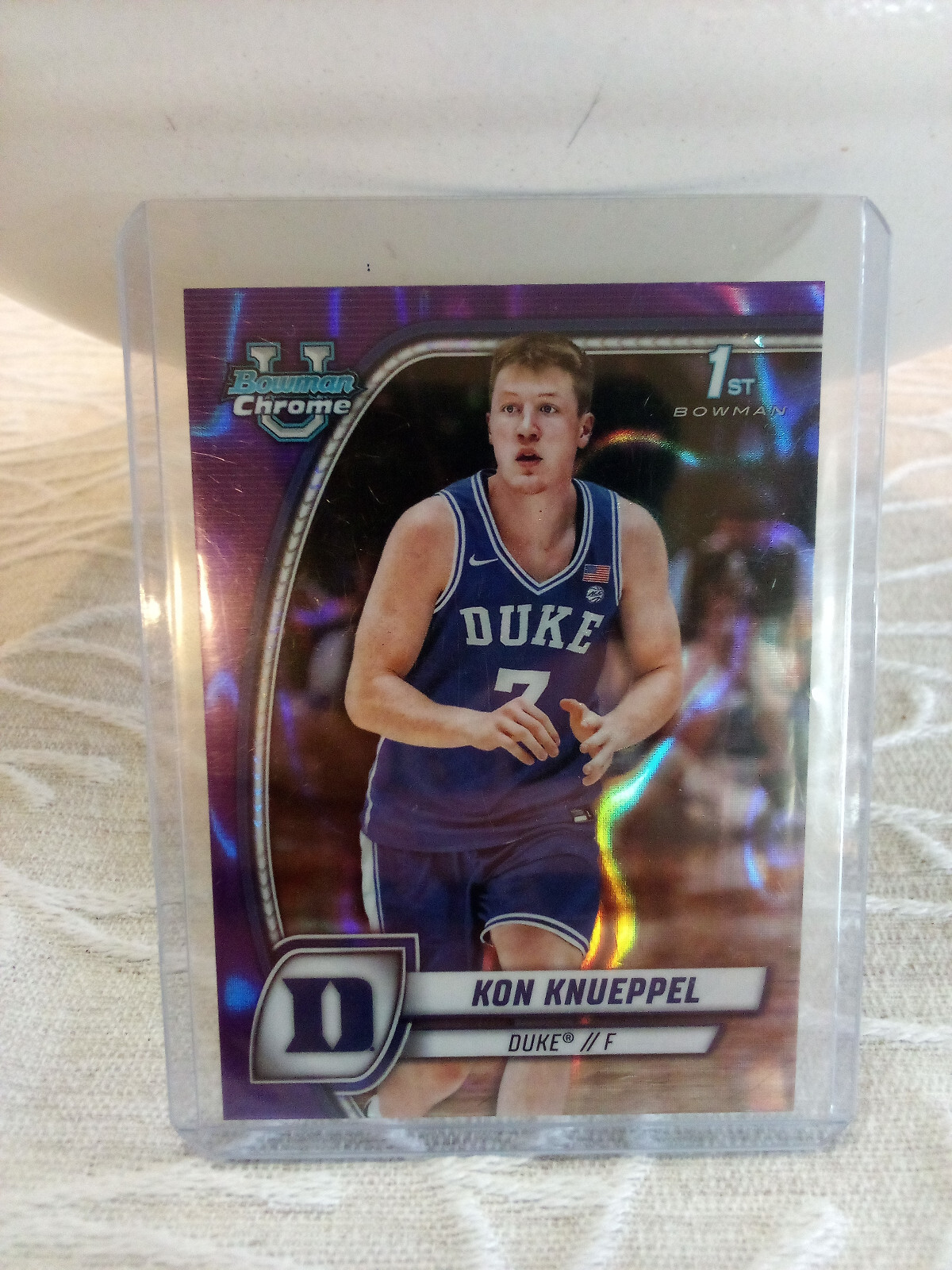 2024-25 Bowman University Chrome - Kon Knueppel #48 Purple Lava Refractor (RC)