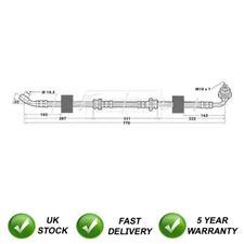 Brake Hose Front Left SJR Fits Suzuki Vitara 1988-1999 1.6 1.9 D 2.0 TD