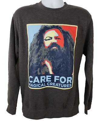 Hagrid Harry Potter Sweatshir Graphic Crewneck Magical Creatures Gray AWDis
