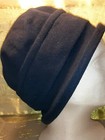 Parkhurst Black Cloche Cotton Hat w black and white flower for hair loss GUC — photo 6