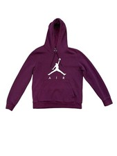 Nike Air Jordan Spell Out Jump Man Hooded Sweatshirt Hoodie Large Purple