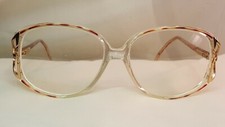 Vintage Look Kenmark Gallery Eyeglasses Red and Gold Finish 55-16-140