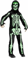 Fun World Skeleton Phantom Kids Costume   Green Bones Small 6/7 Halloween Outfit